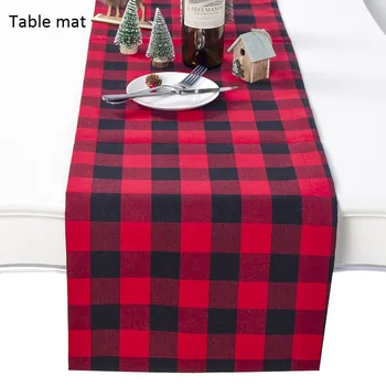 

Tablecloth Christmas Plaid Print Decorations Christmas Linen Table Flag Table Mat Creative New Year Christmas Plaid Table Mat