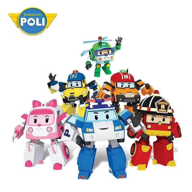 6 Styles Silverlit Robocar Korea Robot Kids Toys Transformation Anime Action Figure Poli Toys For Children Playmobil Juguetes