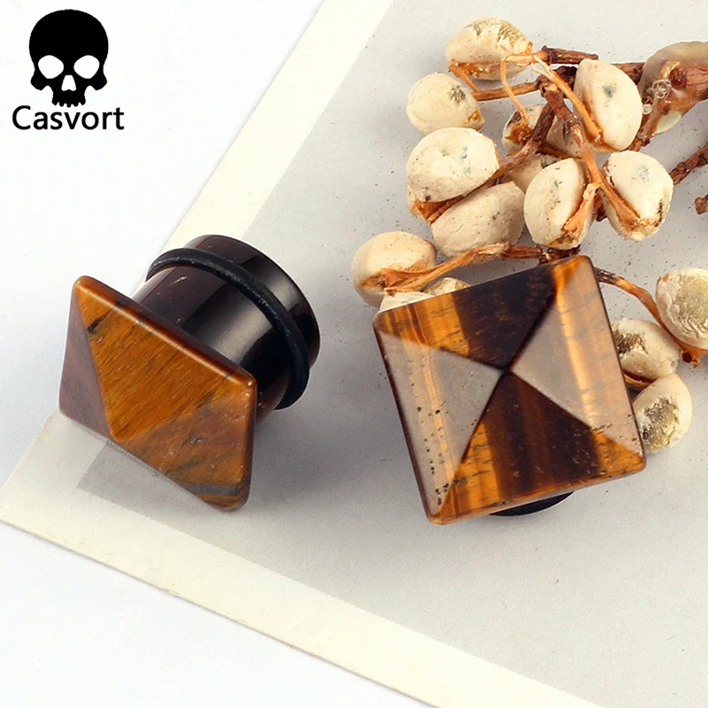 Casvort камень тоннели для ушей растяжители для туннелей Серьги Тоннели пирсинг тела ювелирные расширители мода подарок Для женщин Для мужчин 2 шт./лот