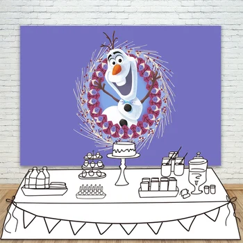 

Cute Olaf Backdrop For Kids Birthday Party Photography Custom Olaf Photo Background Baby Shower Decorations Photo Studio Props