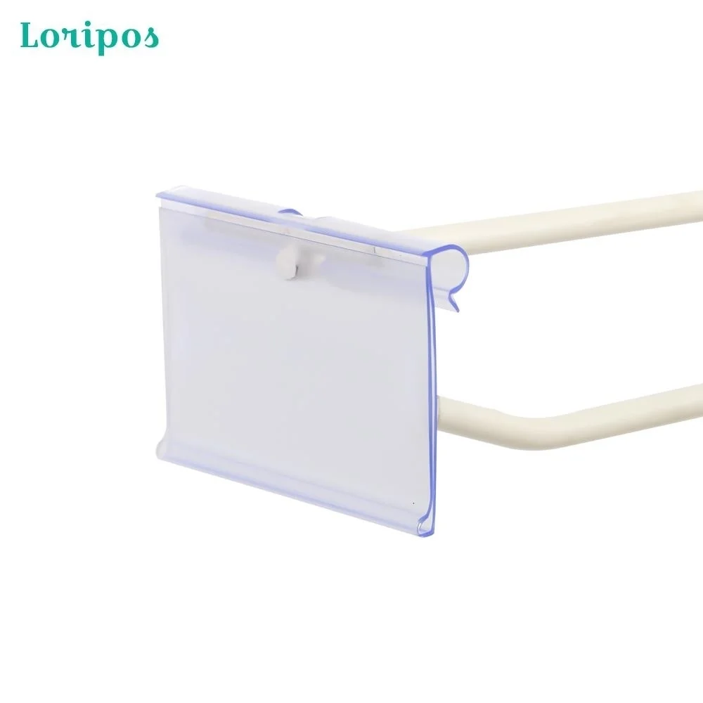 10pcs Supermarket Clear Pvc Price Tag Sign Label Display Holder Price Advertising Promotion Name Card Shelf Talker Clips Holders 10 pieces supermarket metal price label card tags pop clip countertop cake bread products sign paper holder clip stand