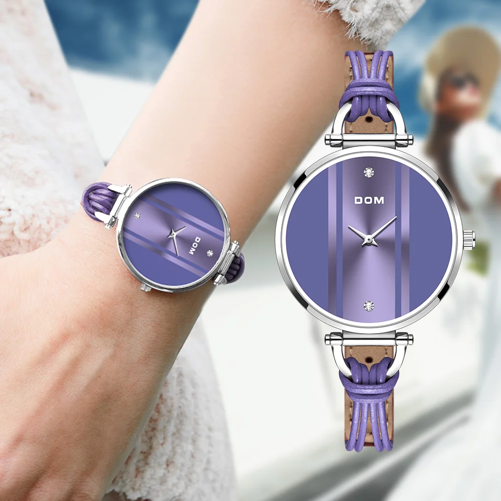 

DOM Fashionable Simple Leisure Beautiful popular style Swimming Waterproof Girl Watch Women's Watch Watch Leather Quartz Watch