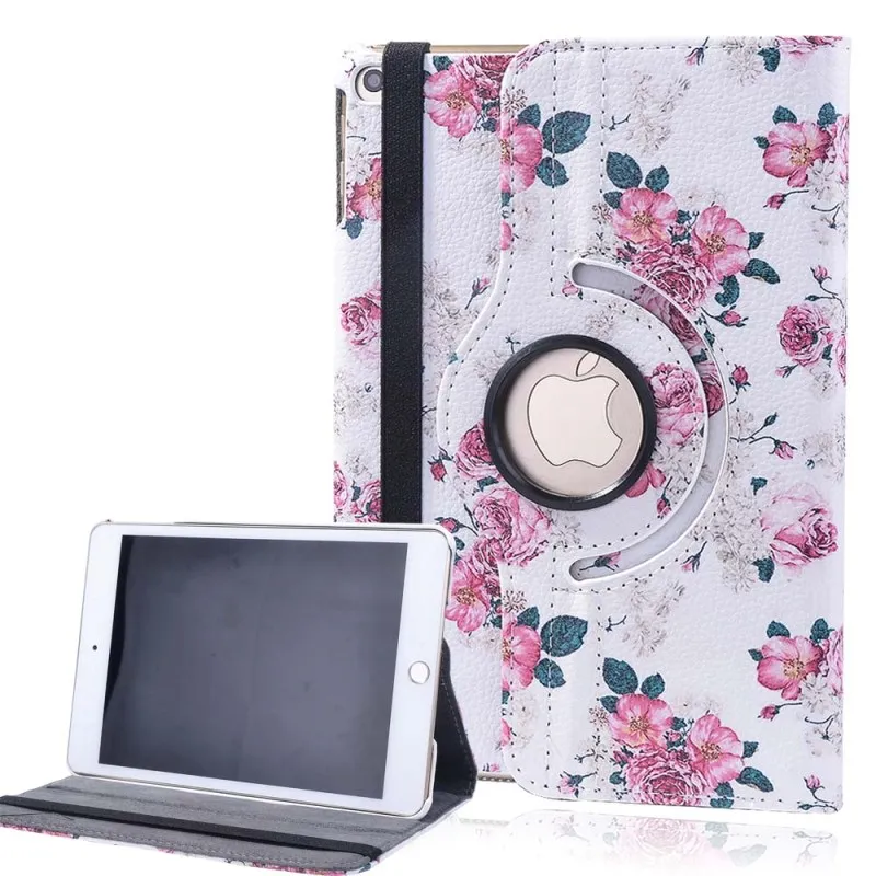 retro floral KK& LL для iPad mini 4 A1550 a1538-многоцветный умный чехол для планшета вращающийся на 360 ° с автоматическим пробуждением сна Флип кожаный чехол-подставка - Цвет: retro floral