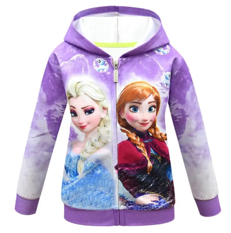Frozen Elsa Anna con Cremallera Capa Chaqueta Capucha GB Stock Niña Niños Rosa 