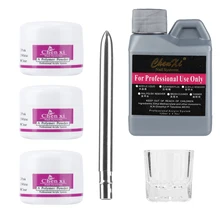 Портативный набор инструментов для дизайна ногтей 6 в 1 акриловые порошки жидкое кристально чистое стекло ручка для рисования ногтей маникюрный набор для женщин Набор для ногтей