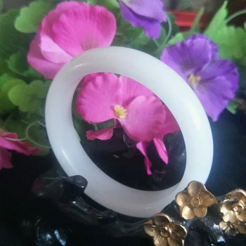 

Drop shipping Wholesale High Quality Natural Jade Bangles Grade A Pure Natural Stone White Jade Bracelet Fine Jade Jewelry