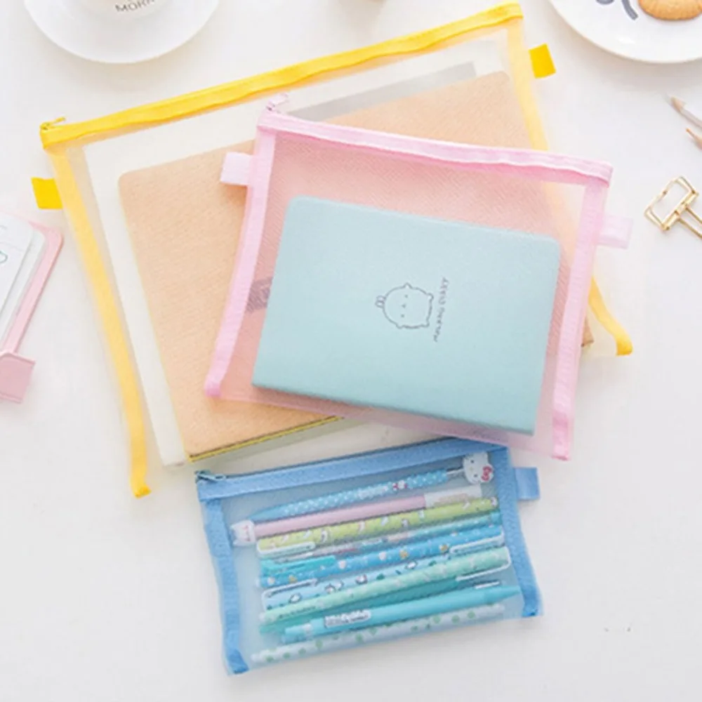 Одноцветная Сумка для документов, прочный легкий ПВХ портфель, сумка для документов, бумажные папки, школьные принадлежности