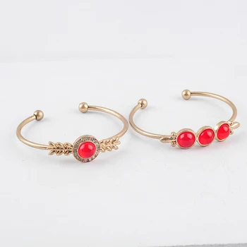 

Bohemia Vintage 2 Style Red Acrylic Open Bangle For Women Handmade Date Gift Jewelry Wholesale