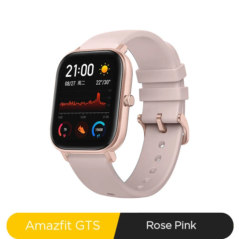 Amazfit GTS глобальная версия Смарт-часы для мужчин и женщин 5ATM водонепроницаемые часы для плавания под давлением для Xiaomi Android Phone IOS - Цвет: Rose Pink