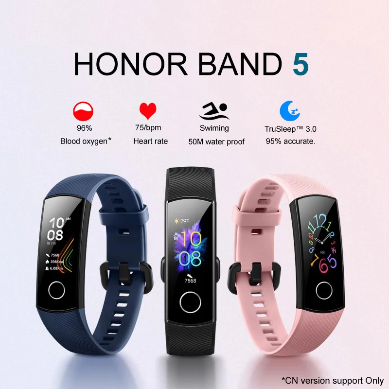 huawei Honor Band 5 умный браслет NFC Оксиметр крови кислород сенсорный экран плавучий ход обнаружения трекер-сна для сердечного ритма