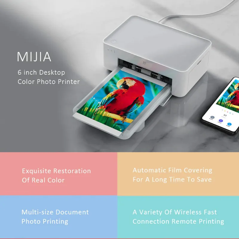 Xiaomi Mijia фотопринтер Bluetooth беспроводной пульт дистанционного управления HD