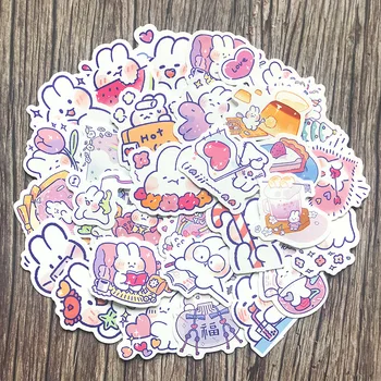 

30cs Pudding Rabbit Toy Stickers For Suitcase Satchel Schoolbag Book Bag Pencil Box Folder Phone Laptop Travel Luggage Decals
