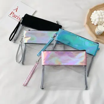 

Summer PVC Transparent Clear Clutch Handbag Tote Jelly Bag Shoulder Clutch Tote Satchel Ladies Retro Messenger bag