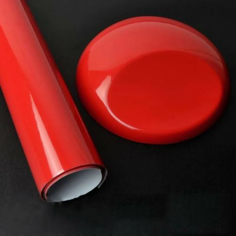 1Roll Super Gloss Red Vinyl Film Car Wraps Auto Glossy Red Foil Car Wrap Film Vehicle Sticker 30 X 152cm cute car decals