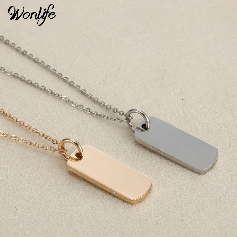 Stainless Steel Women Necklace Pendant Dog Tag Army Nameplate Mens DIY | Украшения и аксессуары