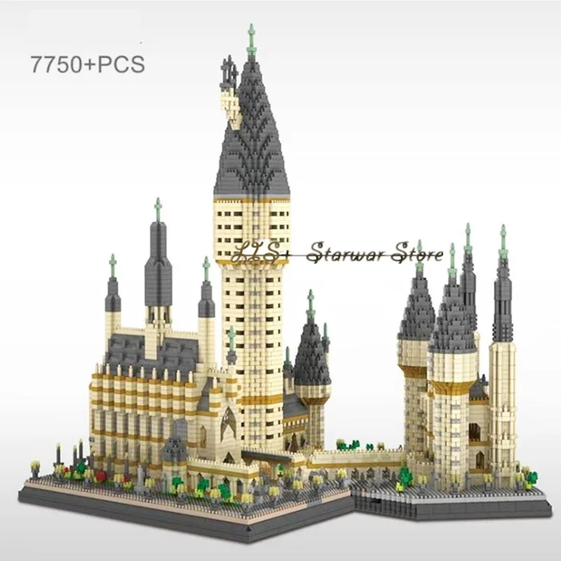 

7750pcs Diamond Building Block Hogwarts Castle Architecture Medieval Castle College DIY MOC Easter Castle for children gifts