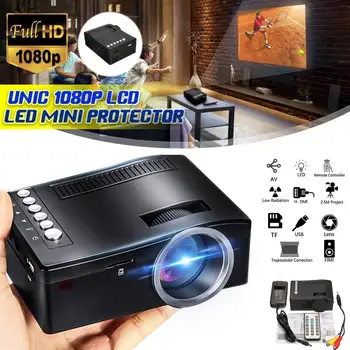 

Video Player Full HD 1080P Home Theater LED Multimedia Projector Cinema Portable Wired LED Mini Projector UNIC UC18