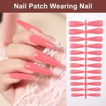 

50% Hot Sale 1 Set Nail Art Tips Full Cover DIY Design Oval Flat End False Nails Artificial Tips for Girls