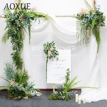 

Custom Forest Arch Flower Fake Flower Simulation Flowers Wedding Green Plant Layout Shopping Mall Event Photography Photo Props