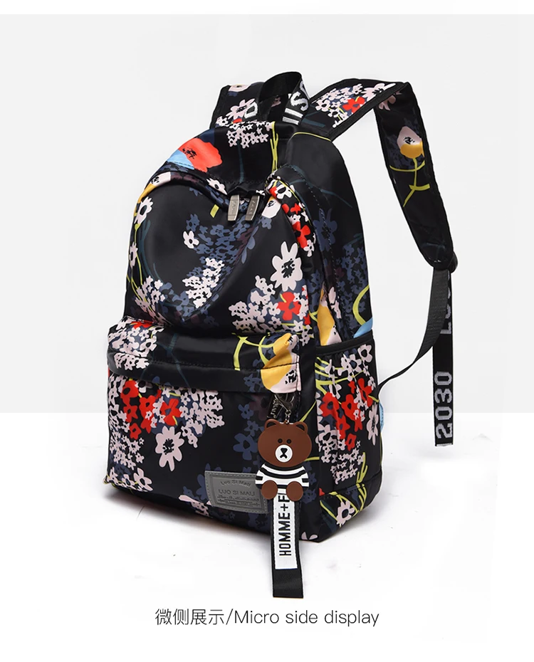 Цветы Рюкзак Япония Стиль Оксфорд вместительные, для отдыха или дорожная сумка для Для женщин; милые туфли-лодочки рюкзак для девочек школьная сумка