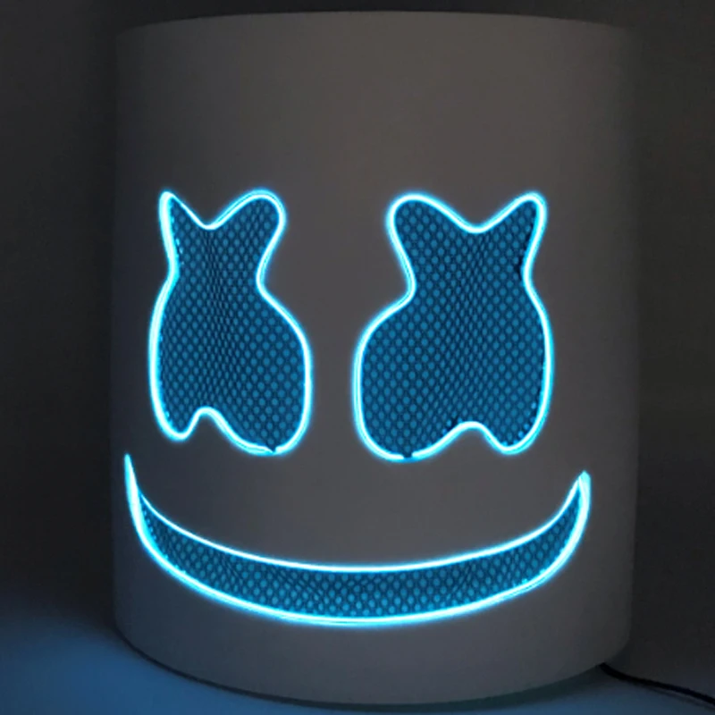 

DIY EVA DJ Marshmallow EL Wire LED Helmet Mask Cosplay Prop Halloween LED Mask Full Face Cosplay Prop Halloween Party Bar Masks
