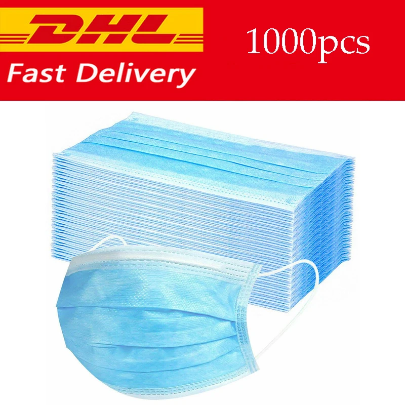 

Mask 1000pcs Disposable Dustproof Face Mouth Masks Face Mask Influenza DHL Fast Ship Dropshipping Wholesale