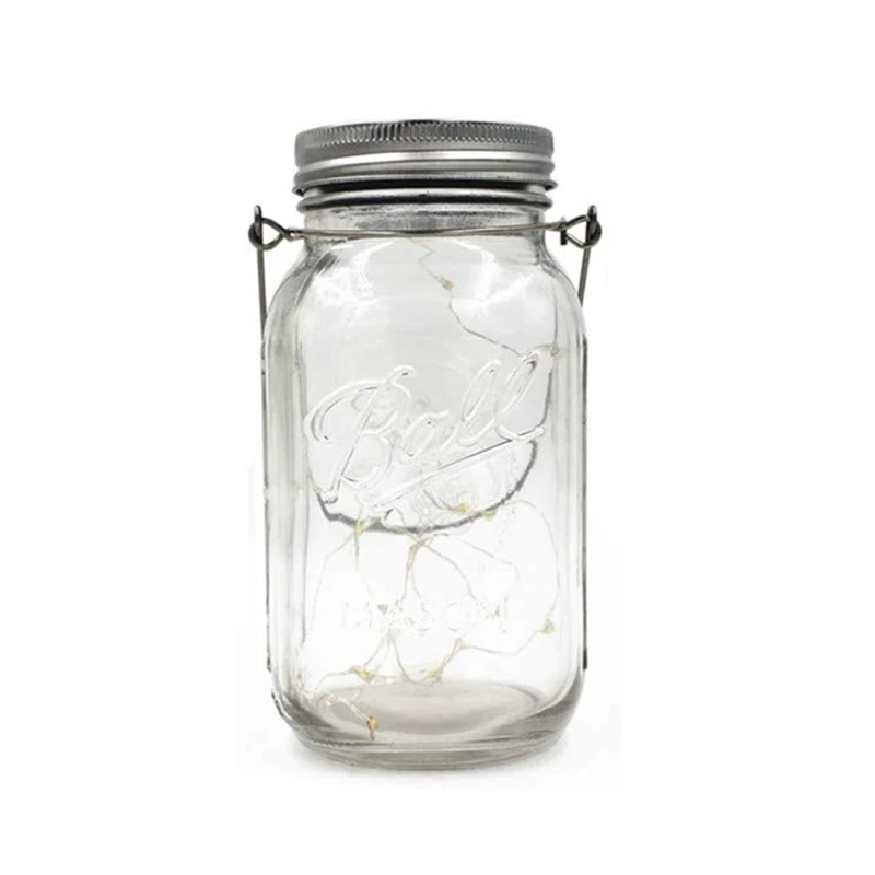 

New Solar Warm White Light (Cans / Handles) 20 LED Large Jar Hanging Lamp / Lantern Garden Decorative Light Waterproof