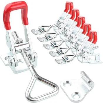 

Adjustable Toggle Clamp,Heavy Duty Lockable 4002 Style Toggle Latch Hasp Clamp(6Pack)
