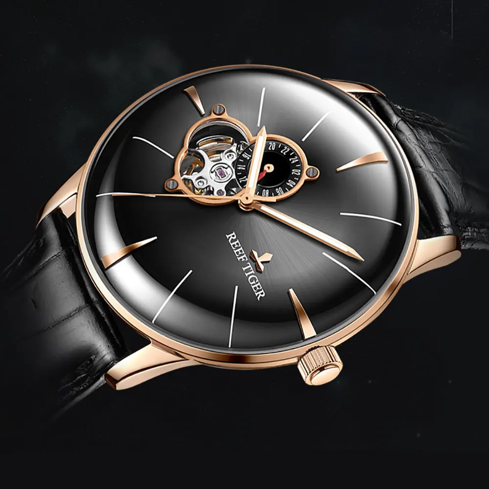 Reef Tiger/2020 мужские нарядные часы Топ бренд класса люкс автоматические из