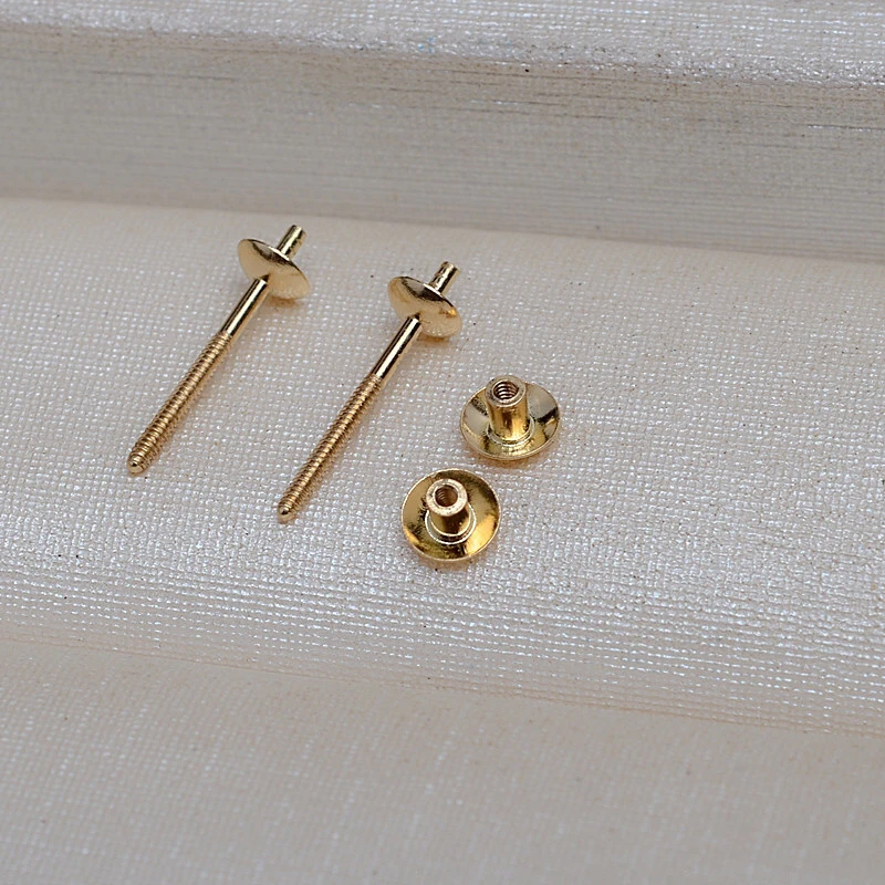 

Nice Quality 18K Yellow Gold Stud Earrings Mountings Settings Parts AU750 Jewelry Findings for Pearls Beads Stones