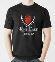 The Night Is Dark Stag Baratheon Melisandre Игра престолов черная футболка S-6Xl настроить футболку