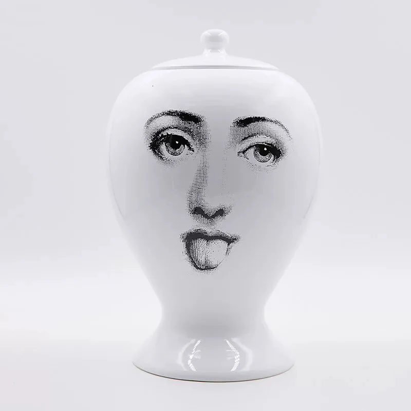 

Fornasetti Vase Decor candy jars European Ceramic Decorative Sealing Tea Caddy Home Decoration Accessories Christmas