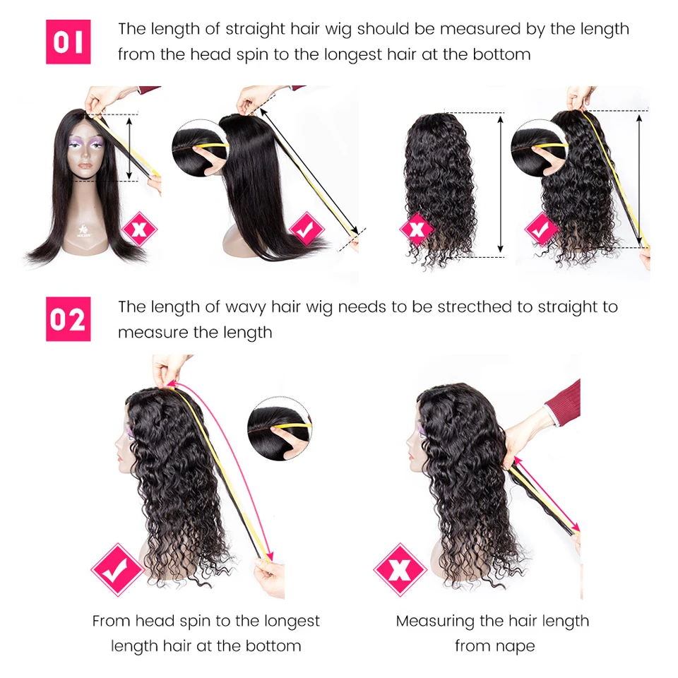 LEVITA deep wave wig 4�4 lace closure wig Brazilian lace wig short Human Hair Lace Closure Wigs for women non-remy 150% Density