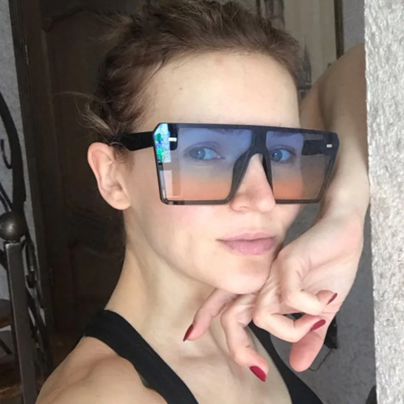 Солнцезащитные очки оверсайз для мужчин и женщин цельные винтажные брендовые