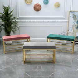 Taburete Simple para cambiar zapatos, mueble para el hogar de tamaño pequeño, de lujo, ultrafino, estante suave