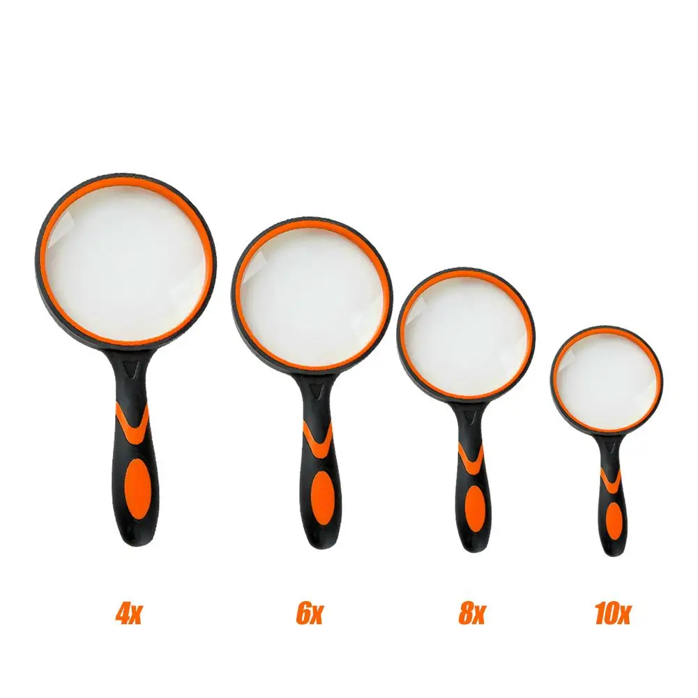 Large 6X Magnifying Glass for Reading with Hand Held, Orange 