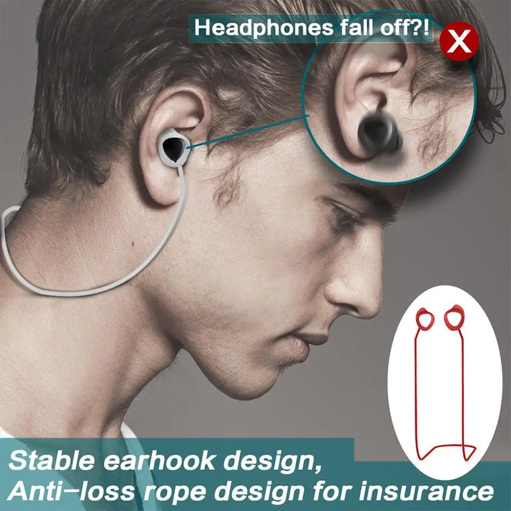 Soft Silicone Anti Dropping Rope For airpods Samsung galaxy buds Earphones Wireless bluetooth headset prevents losing rope | Электроника