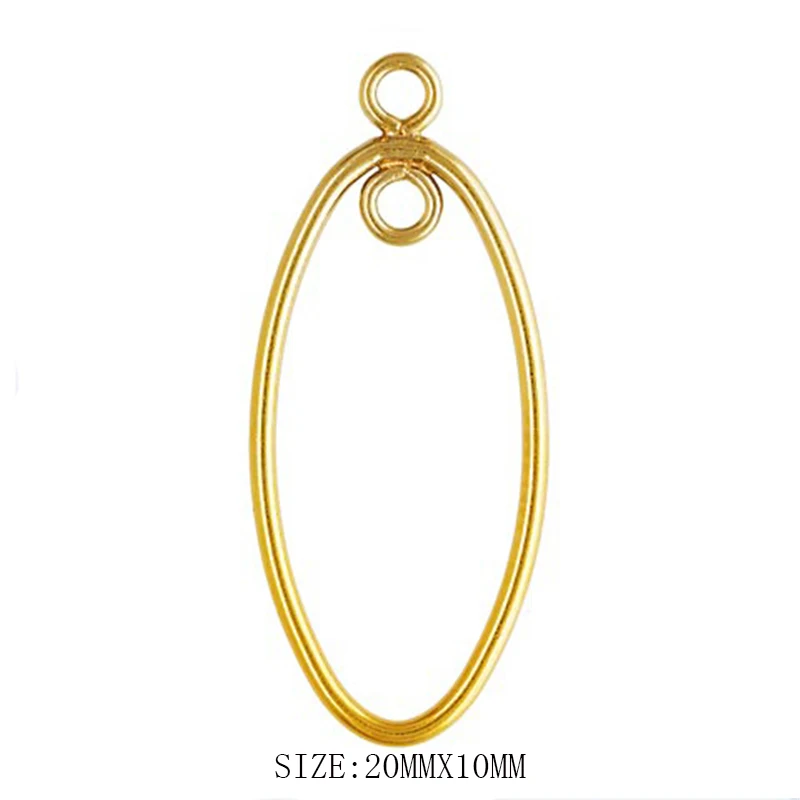 20MM/30MM 14K Gold Filled Oval Charm With Ring Gold Pendant for Jewelry Making DIY Necklace Earring Jewelry Findings Accessories