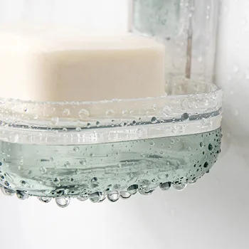 

Suction Cup For Shower Soap Holder Sink ABS Transparent Removable Non Slip Tub With Drain Drill Free Tray Kitchen Bathroom