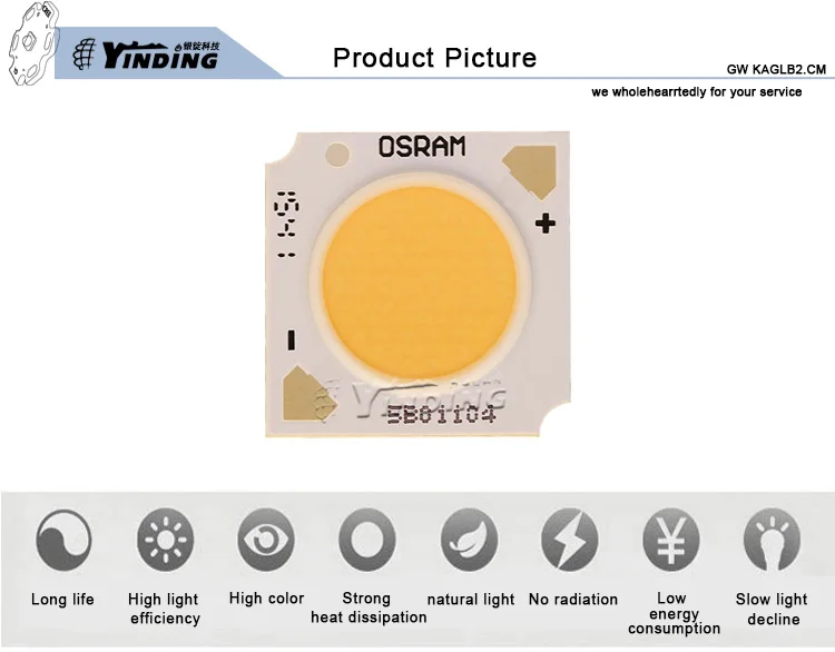 2 шт. OSRAM GW KAGHB2.CM 50 Вт керамика COB светодиодный чип Диодная лампочка 90 CRI Теплый/нейтральный белый свет лампочка источника света фитиль