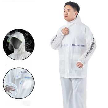 

2020 Waterproof Motorcycle Raincoat Rain Pants Set Full Body Rainproof Men and Women Adult Split Transparent Waterproof Outdoor
