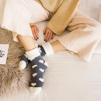 

4 Pairs Women Cute Candy Color Soft Fluffy Socks Coral Velvet Winter Warm Socks Girls Fuzzy Socks High Quality Lady Socks