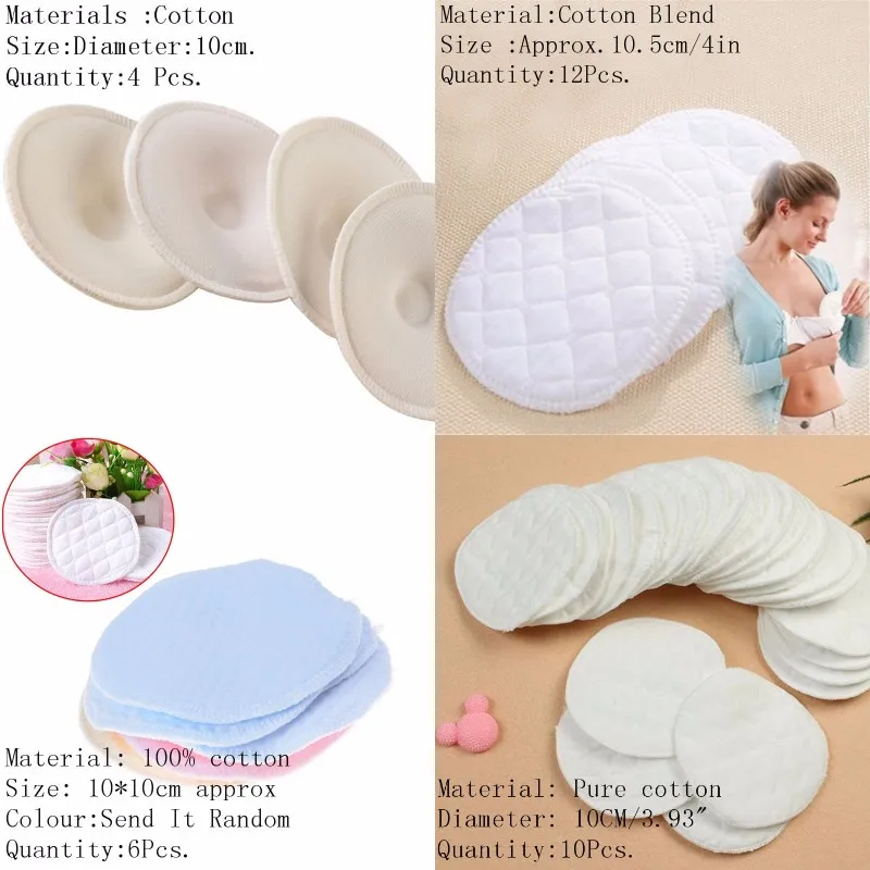 

4PCS Washable Breathable Absorbency Breast Pads Anti-overflow Maternity Nursing Pad Baby Feeding Breastfeeding mom necessary