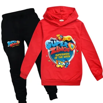 

New Children Clothing Sets Cartoon Super Zings Boy Hoodies+Pants Hooded Kids Clothes For Girls SuperZings Baby Clothes