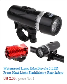 4x Waterproof Lamp Bike Bicycle Front 5LED Head Light Rear Safety Flashlight Lot