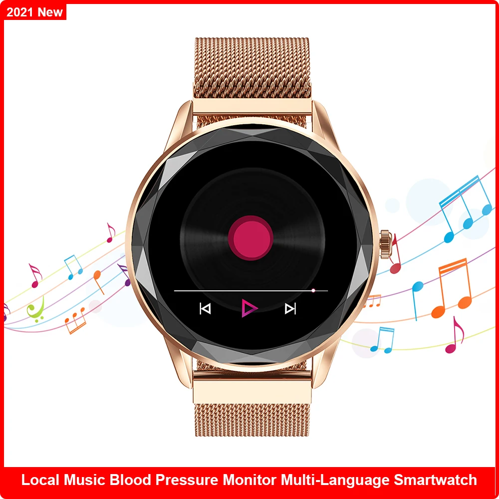 

2021 Luxury Smart Watch Women IP67 Waterproof Sports Fitness Tracker For Android IOS Reloj Inteligente Smart Watch For Wife Gift