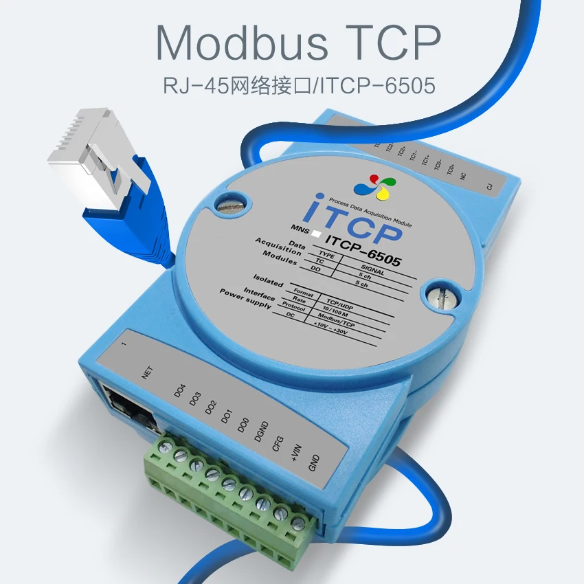 

ITCP-6505 Ethernet Temperature Acquisition Module K Type Thermocouple TCP Emperature Measurement Network Communication MODBUS