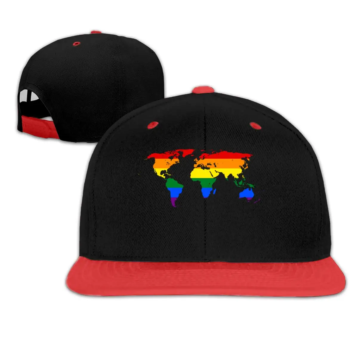 Карта мира радуги Регулируемые Детские Хип хоп бейсболки Snapback шляпа для