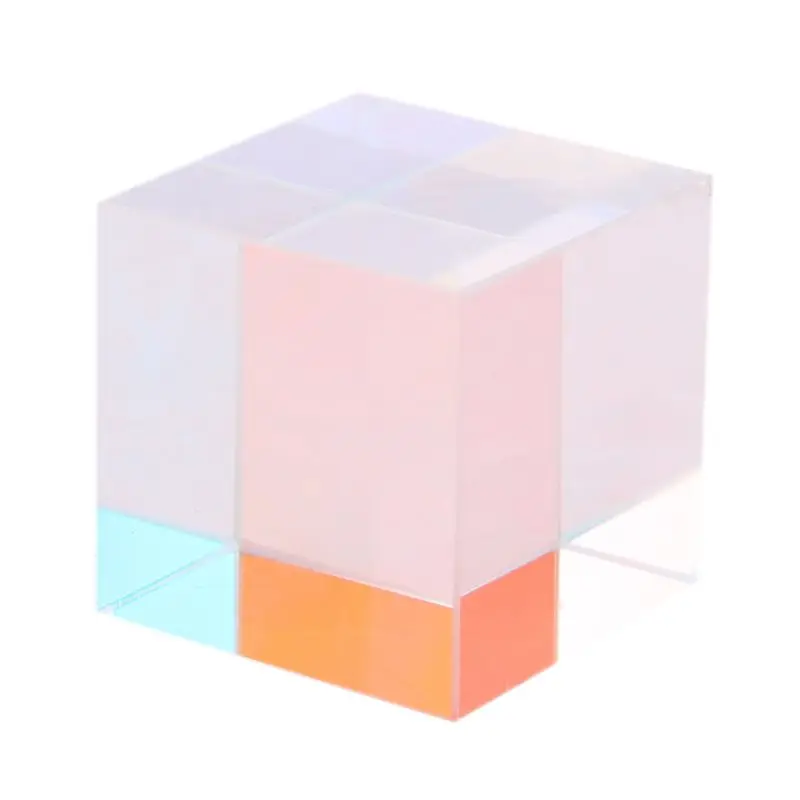 Красочные комбайнер Splitter кросс-Двуцветные куб RGB Призма оптический Стекло в