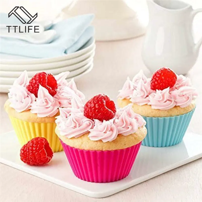 

TTLIFE 36pcs Cupcake Liners Silicone Reusable Baking Cups Nonstick Easy Clean Pastry Muffin Molds Round Square Rectangle Random